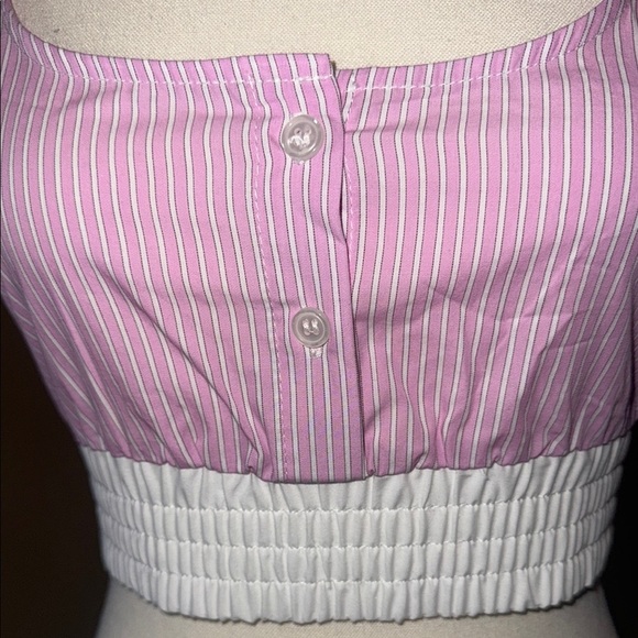 Pink and White Striped Women's Top - Picture 3 of 9